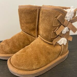 Koolaburra Brown Kids Boots with Bow Accents